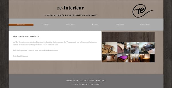 Erstellung der Webseite re-interieur.de